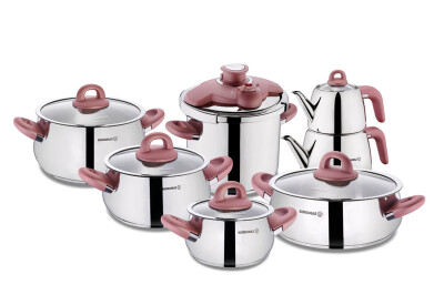 KORKMAZ A1756-1 BELLA ROSEGOLD 14 PARÇA HİPER SET - KORKMAZ