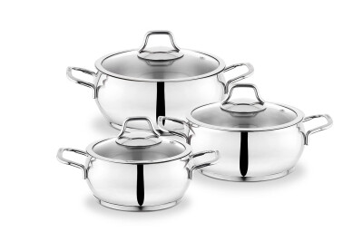 SCHAFER COOKHAUS ÇELİK TENCERE SETİ-6 PRÇ.-GÜMÜŞ - SCHAFER