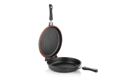 SCHAFER YUVARLAK YY.DOUBLE GRILL PAN-30CM-2PRÇ-SIY - SCHAFER
