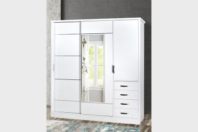 OKYANUS DOLAP(4 ÇEKMECELİ) (BEYAZ) - AKSU HOME